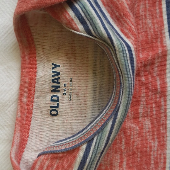 old navy striped short sleeve bodysuit diaper shirt 3-6 months baby - Picture 4 of 6